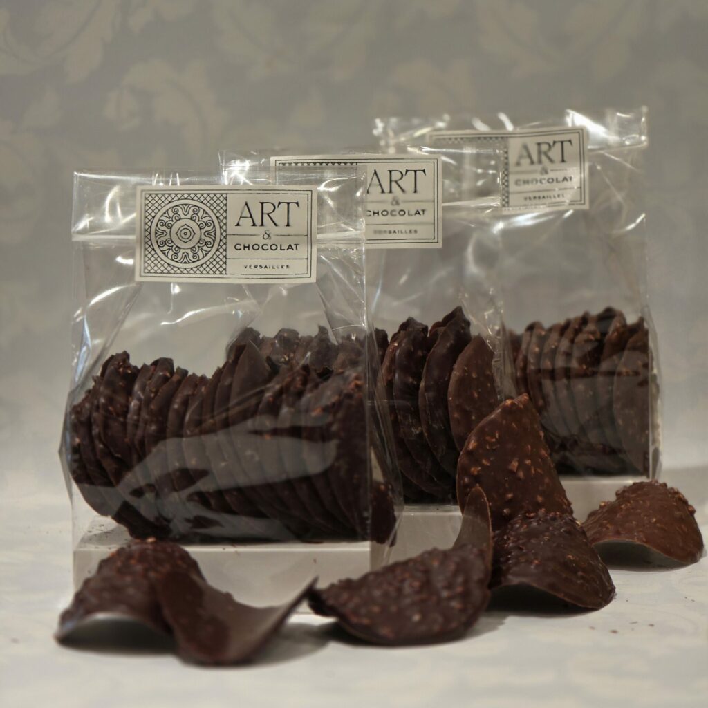 3 sachets de tuiles en chocolat assorties